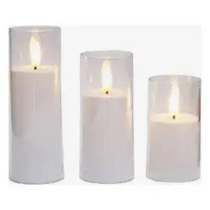 Свечи, набор из 3-х LED свечей 10см, 12см, 15см.
