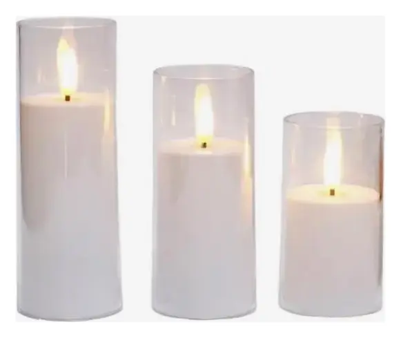 Свечи, набор из 3-х LED свечей 10см, 12см, 15см.